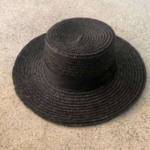 Lack of Color black straw hat size XS